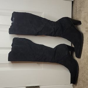 Nine West Studio Off My West Black suede boot